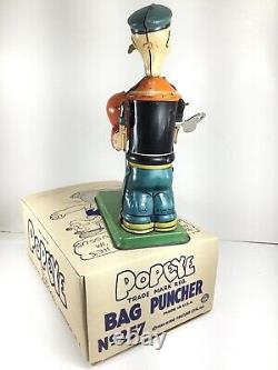 Rare Antique 1932 Chein Popeye Floor Puncher Tin Litho Key Windup Toy with Box