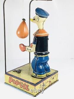 Rare Antique 1932 Chein Popeye Overhead Bag Puncher Tin Litho Key Windup Toy