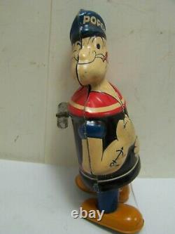 Rare Antique 1932 Chein Walking Popeye Tin Litho Key Windup Toy