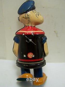 Rare Antique 1932 Chein Walking Popeye Tin Litho Key Windup Toy