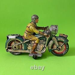 Rare Antique Arnold A643 Tin Windup Sparking Toy Motorcycle Made Germany Us Zone