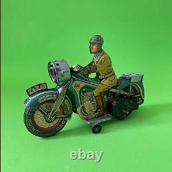 Rare Antique Arnold A643 Tin Windup Sparking Toy Motorcycle Made Germany Us Zone