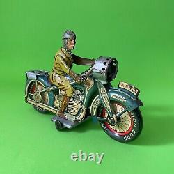 Rare Antique Arnold A643 Tin Windup Sparking Toy Motorcycle Made Germany Us Zone