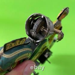 Rare Antique Arnold A643 Tin Windup Sparking Toy Motorcycle Made Germany Us Zone