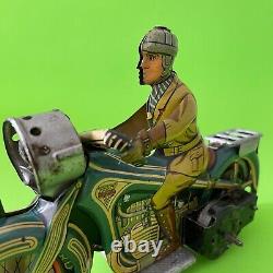 Rare Antique Arnold A643 Tin Windup Sparking Toy Motorcycle Made Germany Us Zone