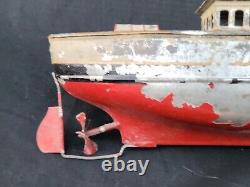 Rare Antique Clockwork 10 Tin Toy SteamShip Georges Carette German Bing Marklin