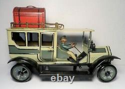 Rare Antique (H. E. N.) Large Early German Hans Eberl Limousine Tin Toy Car 14L