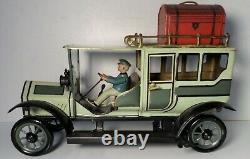 Rare Antique (H. E. N.) Large Early German Hans Eberl Limousine Tin Toy Car 14L