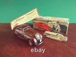Rare BROWN 1930's Schuco 2000 Kommando Tin Wind-up Maybach with Or. Box Tinplate