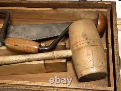 Rare Boys Favorite Tool Chests 2800 S With Original Wooden Vintage Tools Very Nice