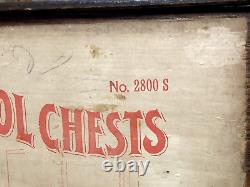 Rare Boys Favorite Tool Chests 2800 S With Original Wooden Vintage Tools Very Nice