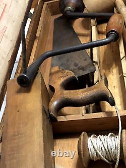 Rare Boys Favorite Tool Chests 2800 S With Original Wooden Vintage Tools Very Nice