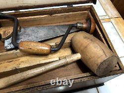 Rare Boys Favorite Tool Chests 2800 S With Original Wooden Vintage Tools Very Nice
