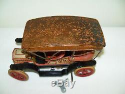 Rare Early 1900s Gunthermann Toy Tonneau Tin Windup Car with Bellows Working