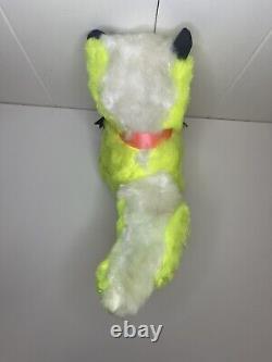 Rare Neon Green Stinky The Rushton Company Rubber Face Skunk Stuffed Animal