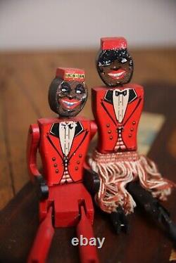 Rare Original Dancin Dan & Dina Wonder Women Tap Dancer Wood Toy 1938 Americana