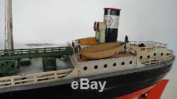Rare Ship Antique German Fleischmann Tin Esso Oil Tanker Boat GFN Marklin