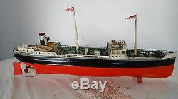 Rare Ship Antique German Fleischmann Tin Esso Oil Tanker Boat GFN Marklin