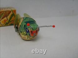 Rare Tin Litho Wind Up Grasshopper Figure Collectors Grade With Box T. N. Japan