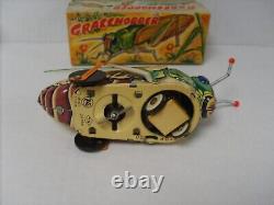 Rare Tin Litho Wind Up Grasshopper Figure Collectors Grade With Box T. N. Japan