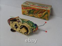 Rare Tin Litho Wind Up Grasshopper Figure Collectors Grade With Box T. N. Japan