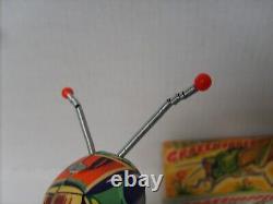 Rare Tin Litho Wind Up Grasshopper Figure Collectors Grade With Box T. N. Japan