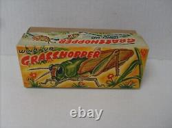 Rare Tin Litho Wind Up Grasshopper Figure Collectors Grade With Box T. N. Japan