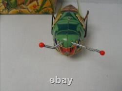Rare Tin Litho Wind Up Grasshopper Figure Collectors Grade With Box T. N. Japan