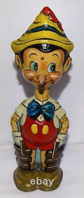 Rare Version 1 Ex! Disney 1939 Pinocchio Marx Tin Wind-up Toy+ Built-in Key