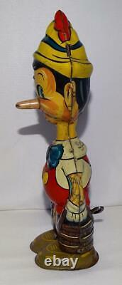 Rare Version 1 Ex! Disney 1939 Pinocchio Marx Tin Wind-up Toy+ Built-in Key