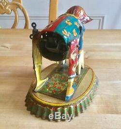 Rare Vintage 1904 Fischer Heinrich Gewichteber Tin Wind-up Strongman Clown