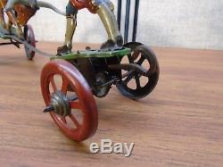 Rare Vintage 1920s German DRP Tin Litho Wind Up Toy Bullfighter Matador WORKS