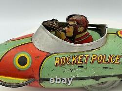Rare Vintage 1927 Marx Tin Wind Up Buck Rogers Police Patrol Rocket