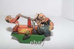 Rare Vintage 1930's Marx Toys Popeye Handcar withOlive Oyl