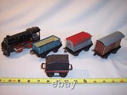 Rare Vintage Antique Distler Wind Up Tin Toy Train Set Germany Works