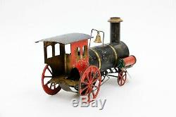 Rare Vintage Antique Ives Nero Wind-up Clockwork Floor Train Locomotive 1880's
