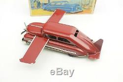 Rare Vintage Blomer & Schueler Aero-Car #500 with Original Box Tin Windup Toy Car