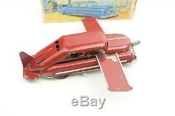 Rare Vintage Blomer & Schueler Aero-Car #500 with Original Box Tin Windup Toy Car