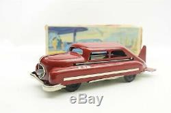 Rare Vintage Blomer & Schueler Aero-Car #500 with Original Box Tin Windup Toy Car