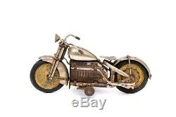Rare Vintage CK Kuramochi Motorcycle Clockwork Wind-up Tin Toy Harley Pre-war