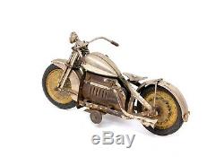 Rare Vintage CK Kuramochi Motorcycle Clockwork Wind-up Tin Toy Harley Pre-war