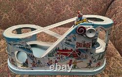 Rare, Vintage, Chein Ski-Ride Ski Ride No 320 Wind Up Tin Toy BOXED, See Video