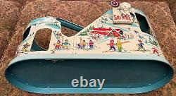 Rare, Vintage, Chein Ski-Ride Ski Ride No 320 Wind Up Tin Toy BOXED, See Video