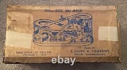 Rare, Vintage, Chein Ski-Ride Ski Ride No 320 Wind Up Tin Toy BOXED, See Video