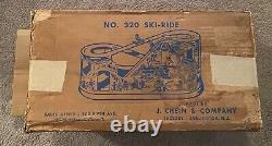 Rare, Vintage, Chein Ski-Ride Ski Ride No 320 Wind Up Tin Toy BOXED, See Video