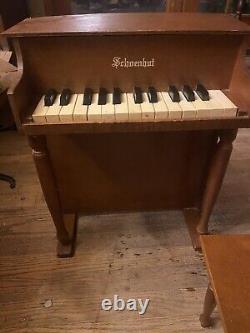 Rare Vintage Child's Schoenhut 25 Key Piano With Original Stool
