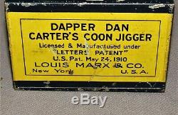 Rare Vintage Dapper Dan Carter's Coon Jigger Tin wind up toy by Louis Marx