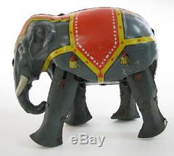 Rare Vintage Early Jumbo Elephant German Wind Up Tin Toy D. R. G. M. Germany See