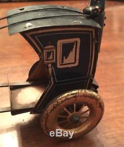 Rare Vintage Lehmann Horse And Carriage Windup Tin Toy (Works)