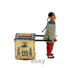 Rare Vintage Lehmann No. 733 NU-NU Tea Cart Tin Wind-up Toy CLEAN Germany